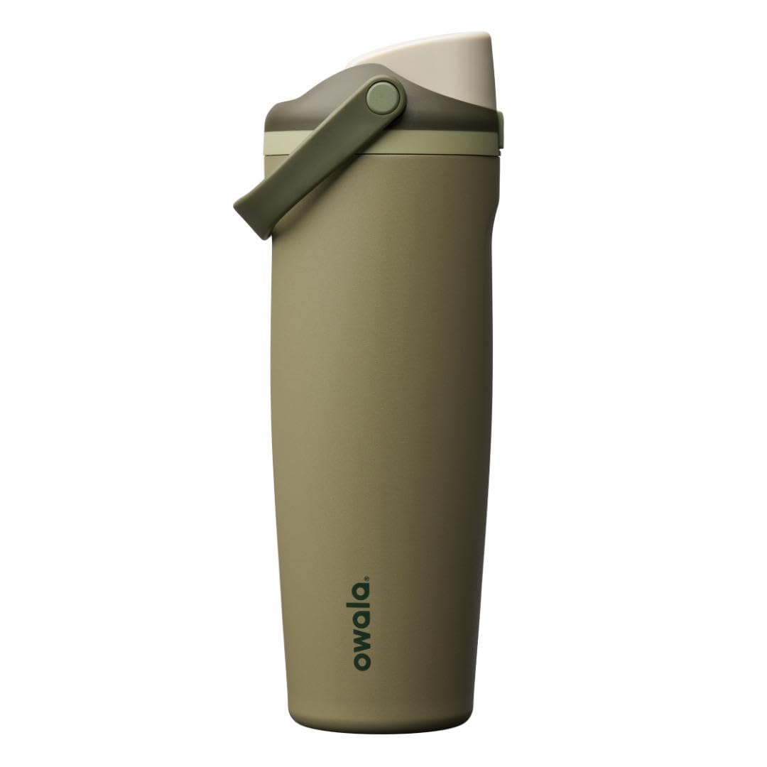 Owala FreeSip Sway Insulated Stainless Steel Water Bottle with Two-Way Spout, Built-In Straw and Bucket Handle, Made for Travel, School, and Sports, 30oz, BPA Free, Leak Proof, Black Cherry