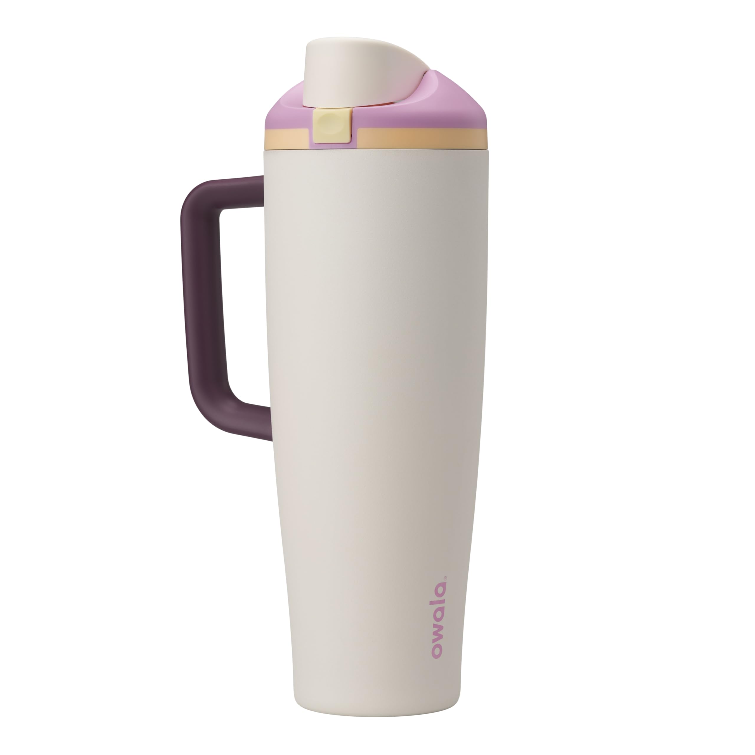 Owala FreeSip Tumbler Insulated Stainless Steel Water Bottle with Built-in Straw and Side Handle, For Travel, Work, School, and Sports, 40oz, BPA Free, Leak Proof, Foggy Tide