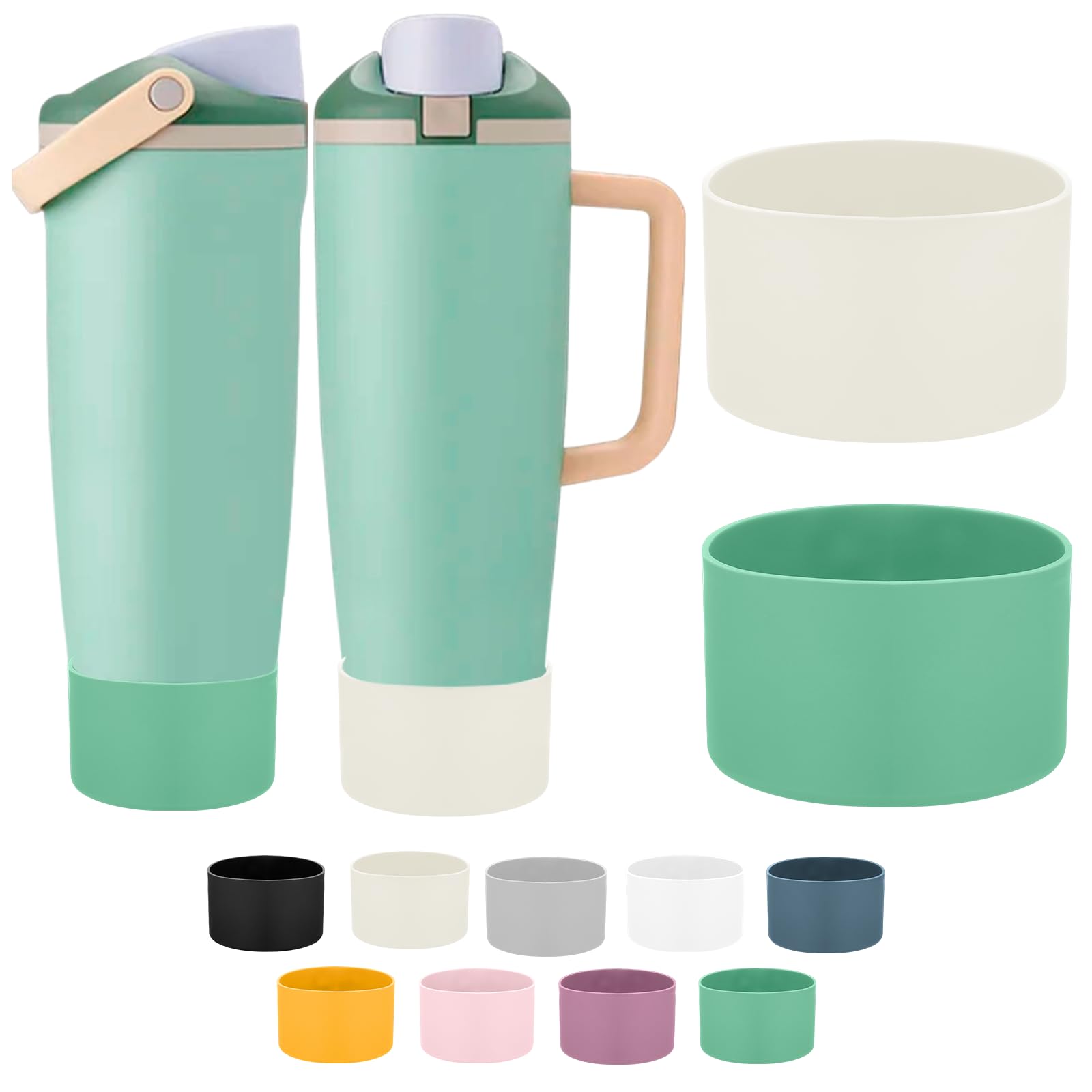 Mity rain 2PCS Protective Silicone Boots for Owala 30oz & 40oz FreeSip Sway Bottles & Tumblers - Accessories for owala, Enhances Stability & Prevents Scratches(Black Cherry)