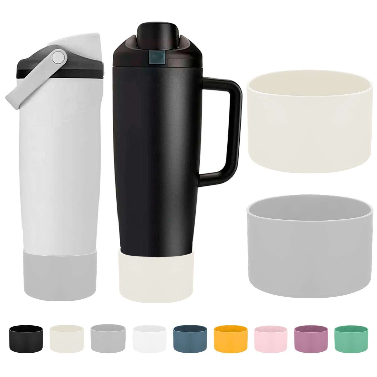 Mity rain 2PCS Protective Silicone Boots for Owala 30oz & 40oz FreeSip Sway Bottles & Tumblers - Accessories for owala, Enhances Stability & Prevents Scratches(Black Cherry)