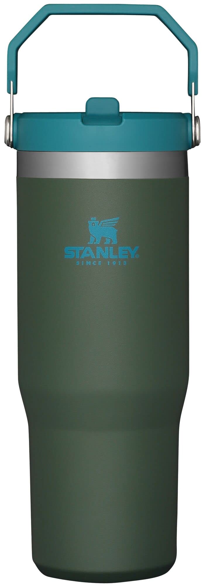 STANLEY IceFlow 2.0 Flip Straw Tumbler with Handle 30 oz | Twist On Lid and Flip Up Straw | Leakproof Water Bottle | Insulated Stainless Steel | BPA-Free | Dried Pine