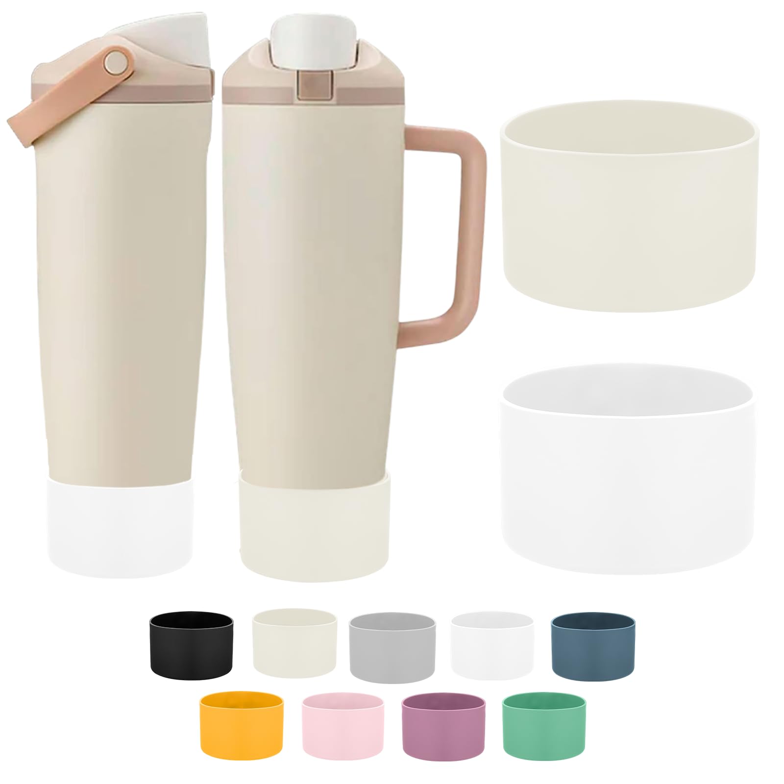 Mity rain 2PCS Protective Silicone Boots for Owala 30oz & 40oz FreeSip Sway Bottles & Tumblers - Accessories for owala, Enhances Stability & Prevents Scratches(Black Cherry)