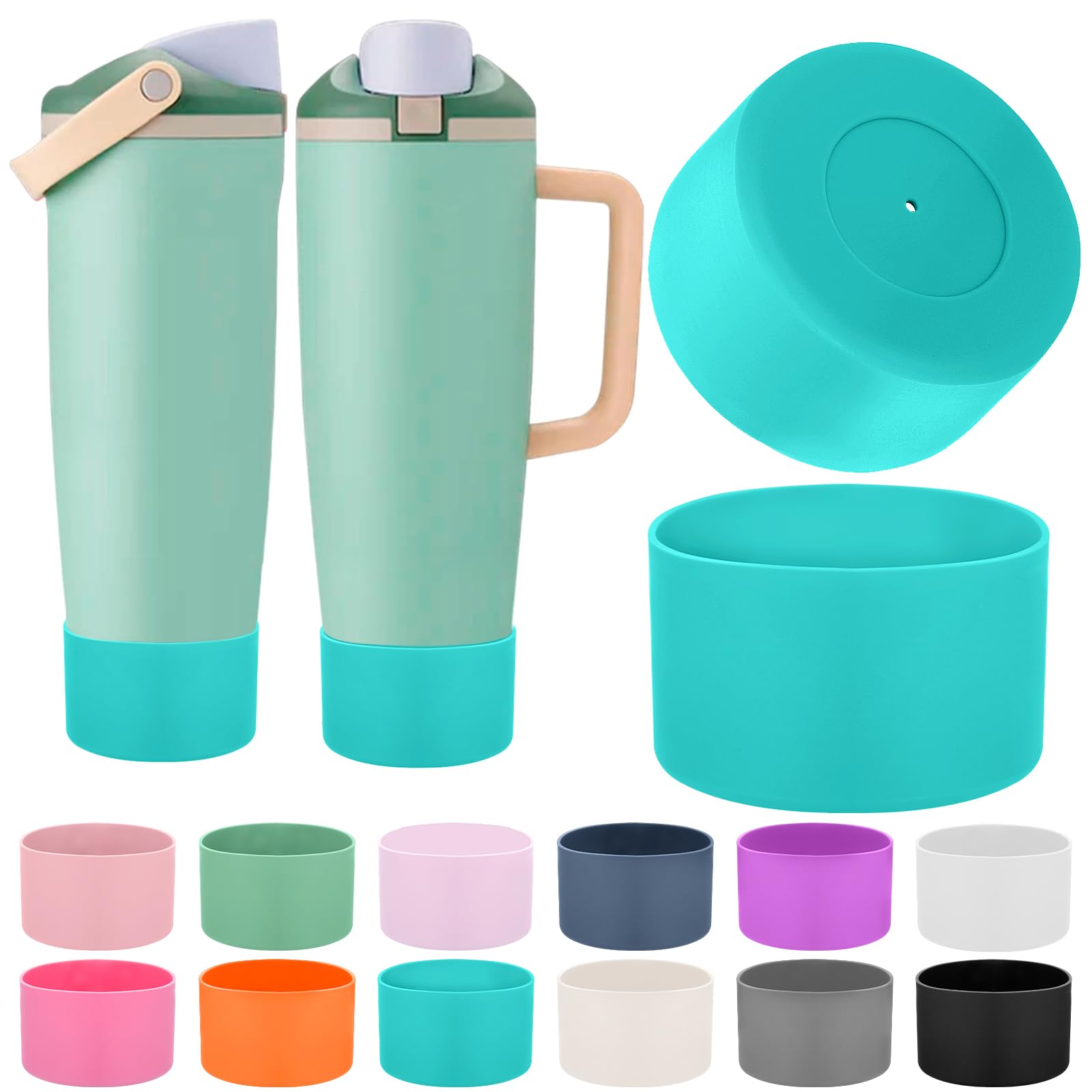 Mity rain 2PCS Protective Silicone Boots for Owala 30oz & 40oz FreeSip Sway Bottles & Tumblers - Accessories for owala, Enhances Stability & Prevents Scratches(Black Cherry)