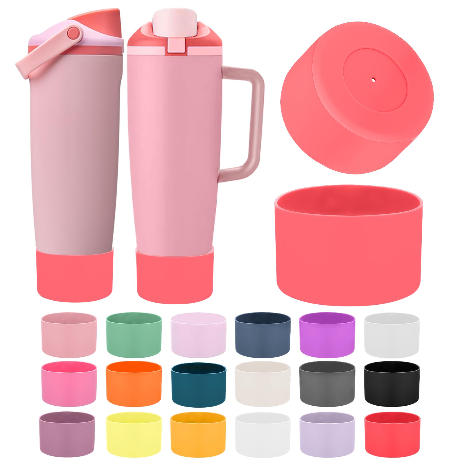 Mity rain 2PCS Protective Silicone Boots for Owala 30oz & 40oz FreeSip Sway Bottles & Tumblers - Accessories for owala, Enhances Stability & Prevents Scratches(Black Cherry)