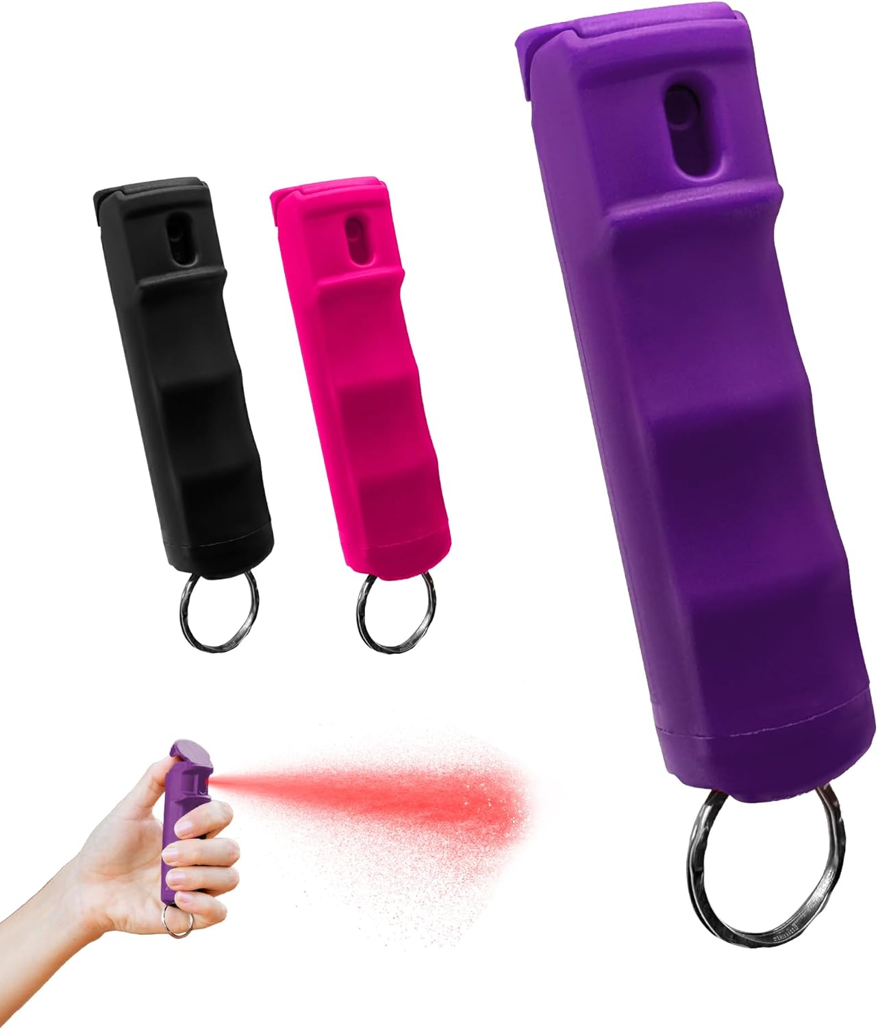 FURY Fliptop Hardshell Pepper Spray, 12ft Range, UV Dye Identifier, Police Strength, Made in USA, Stylish Multicolor, Self Defense, Safety Gear, Quick Access Flip Top