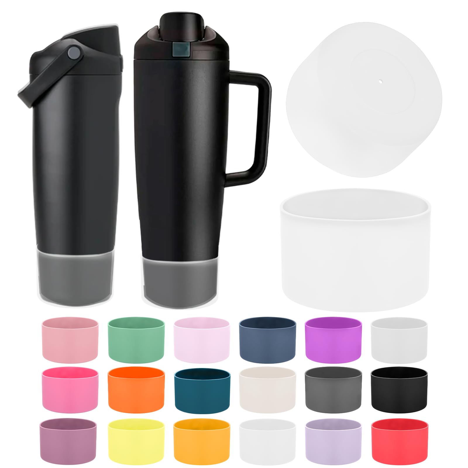 Mity rain 2PCS Protective Silicone Boots for Owala 30oz & 40oz FreeSip Sway Bottles & Tumblers - Accessories for owala, Enhances Stability & Prevents Scratches(Black Cherry)