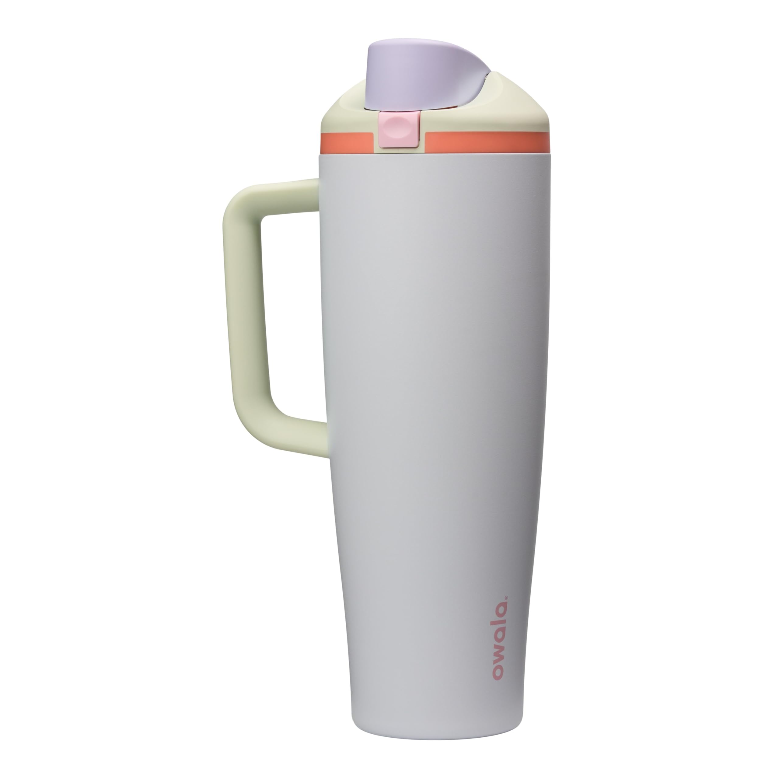 Owala FreeSip Tumbler Insulated Stainless Steel Water Bottle with Built-in Straw and Side Handle, For Travel, Work, School, and Sports, 40oz, BPA Free, Leak Proof, Foggy Tide