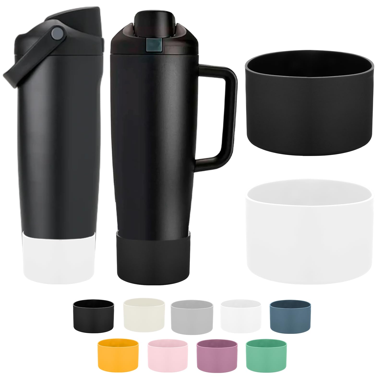 Mity rain 2PCS Protective Silicone Boots for Owala 30oz & 40oz FreeSip Sway Bottles & Tumblers - Accessories for owala, Enhances Stability & Prevents Scratches(Black Cherry)