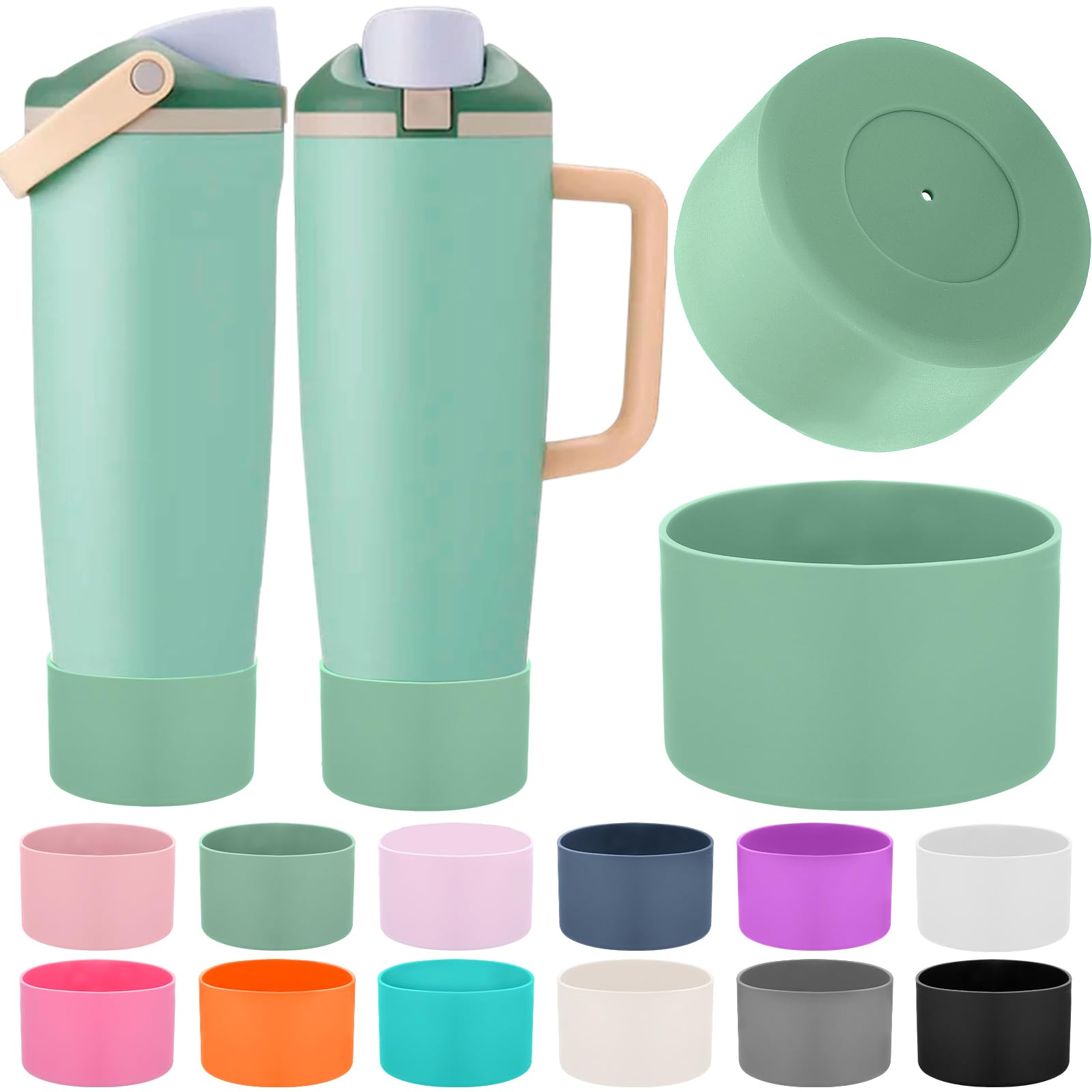 Mity rain 2PCS Protective Silicone Boots for Owala 30oz & 40oz FreeSip Sway Bottles & Tumblers - Accessories for owala, Enhances Stability & Prevents Scratches(Black Cherry)