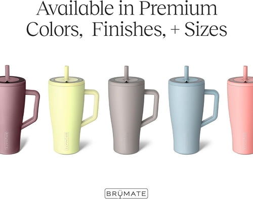 BrüMate Era 40 oz Tumbler with Handle & Straw | 100% Leakproof Insulated Water Bottle Tumbler with Lid & Flexible SoftSip Straw | Made of Stainless Steel | Cup Holder Friendly | 40oz (Cactus Flower)