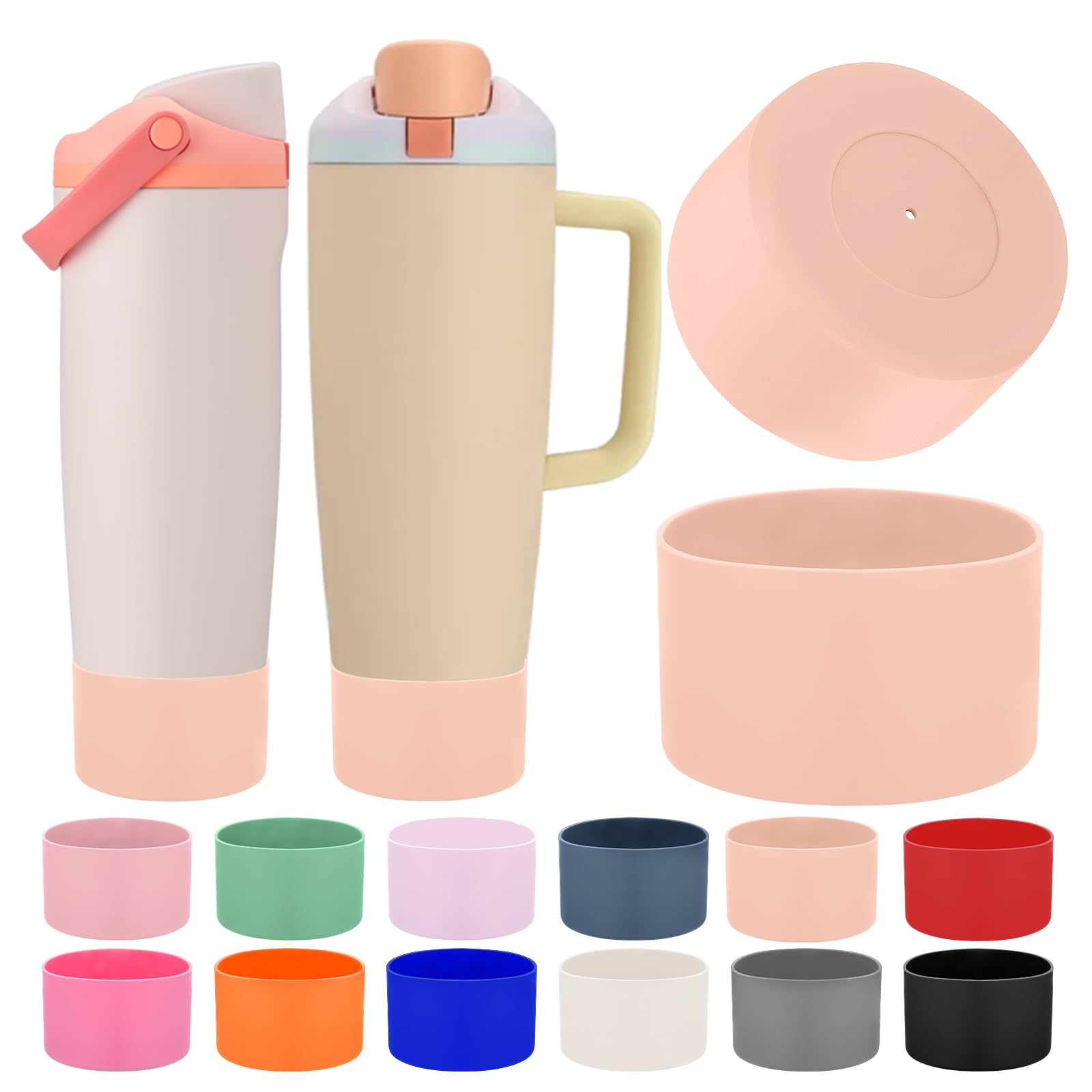 Mity rain 2PCS Protective Silicone Boots for Owala 30oz & 40oz FreeSip Sway Bottles & Tumblers - Accessories for owala, Enhances Stability & Prevents Scratches(Black Cherry)