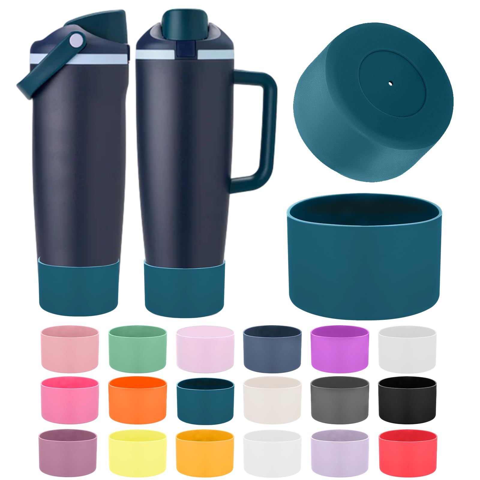 Mity rain 2PCS Protective Silicone Boots for Owala 30oz & 40oz FreeSip Sway Bottles & Tumblers - Accessories for owala, Enhances Stability & Prevents Scratches(Black Cherry)