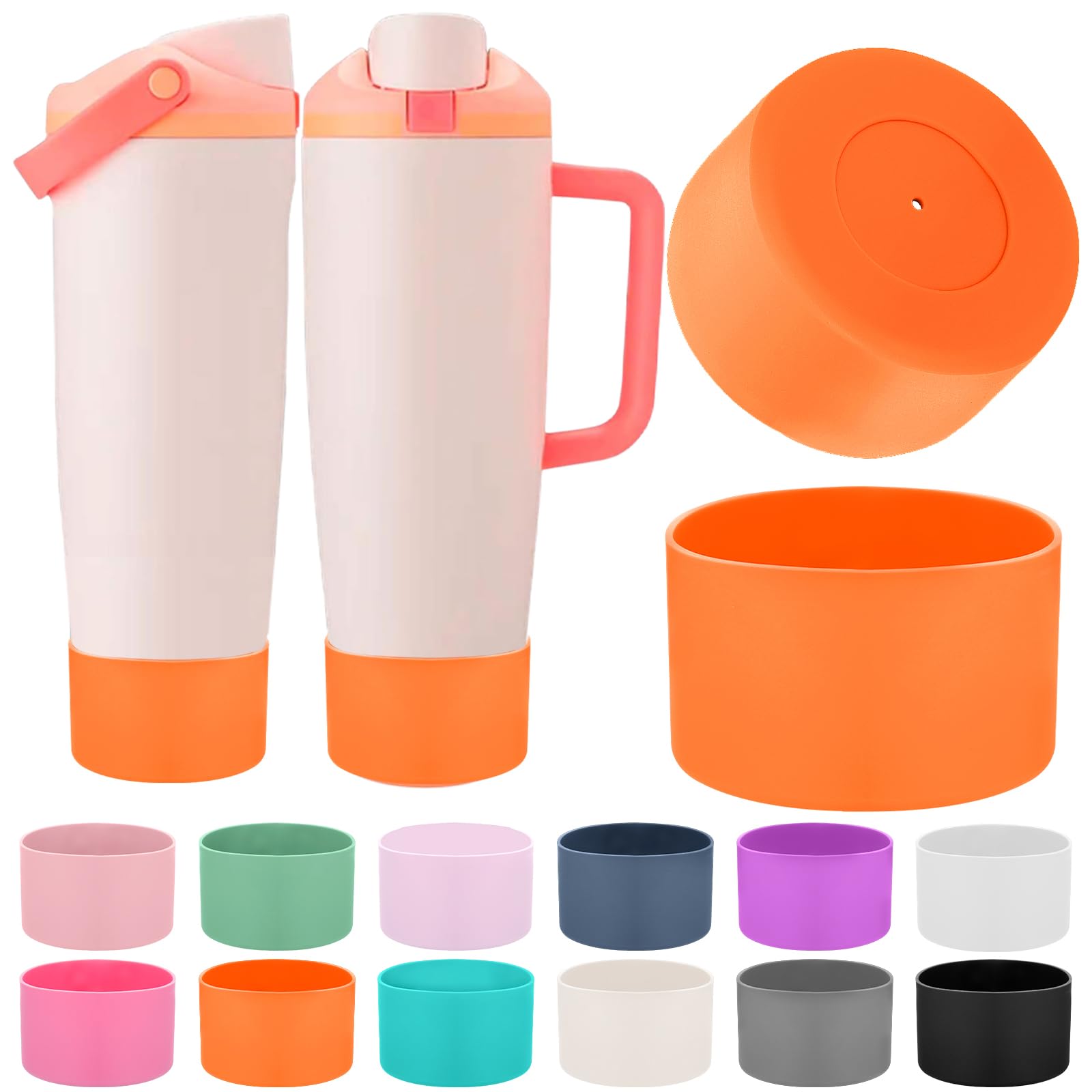 Mity rain 2PCS Protective Silicone Boots for Owala 30oz & 40oz FreeSip Sway Bottles & Tumblers - Accessories for owala, Enhances Stability & Prevents Scratches(Black Cherry)