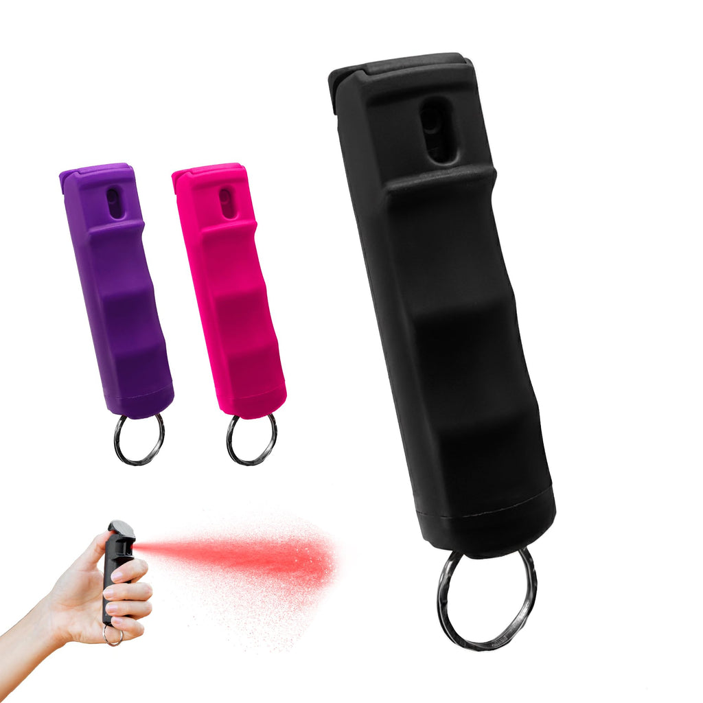 FURY Fliptop Hardshell Pepper Spray, 12ft Range, UV Dye Identifier, Police Strength, Made in USA, Stylish Multicolor, Self Defense, Safety Gear, Quick Access Flip Top