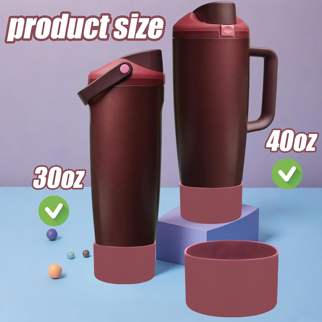 Mity rain 2PCS Protective Silicone Boots for Owala 30oz & 40oz FreeSip Sway Bottles & Tumblers - Accessories for owala, Enhances Stability & Prevents Scratches(Black Cherry)