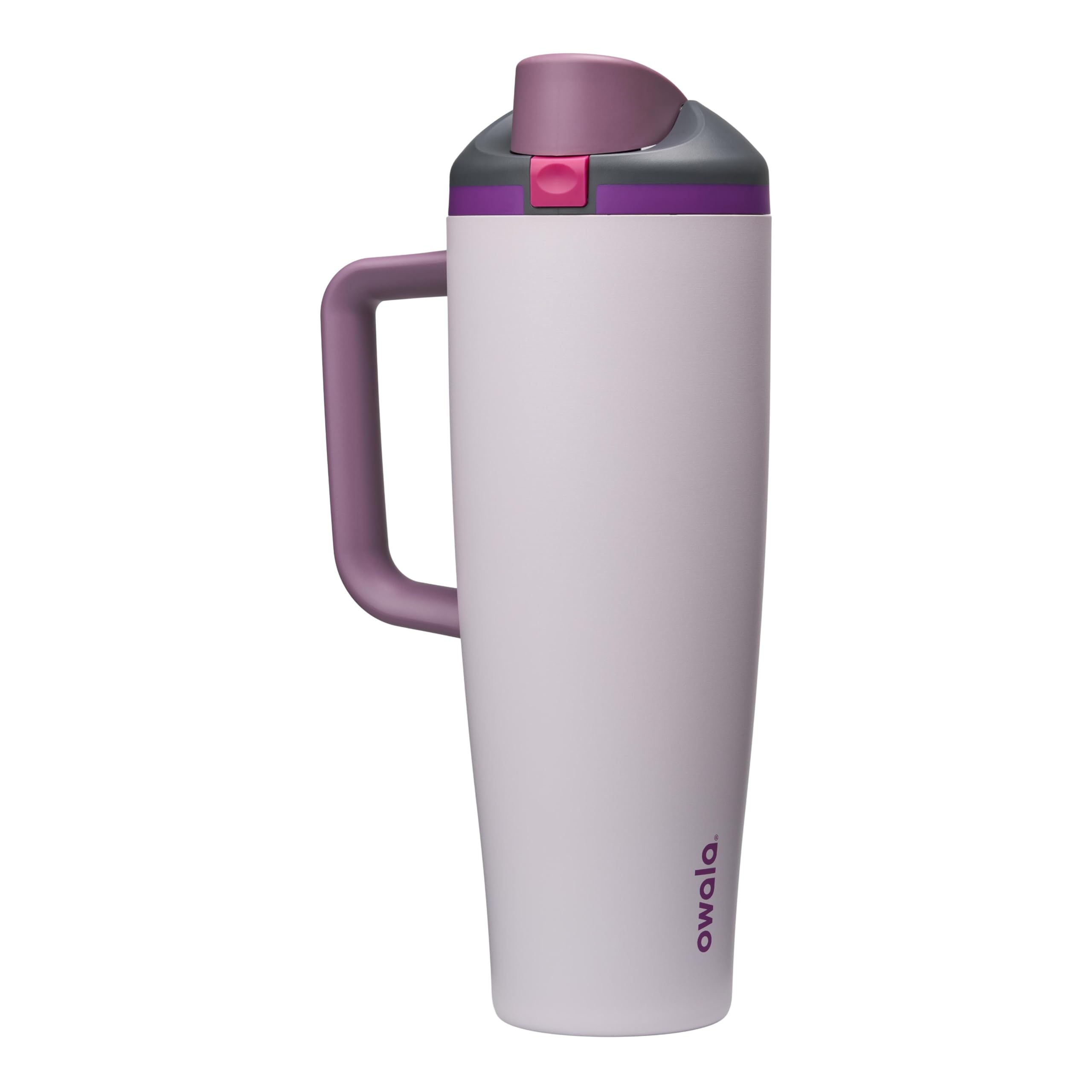 Owala FreeSip Tumbler Insulated Stainless Steel Water Bottle with Built-in Straw and Side Handle, For Travel, Work, School, and Sports, 40oz, BPA Free, Leak Proof, Foggy Tide