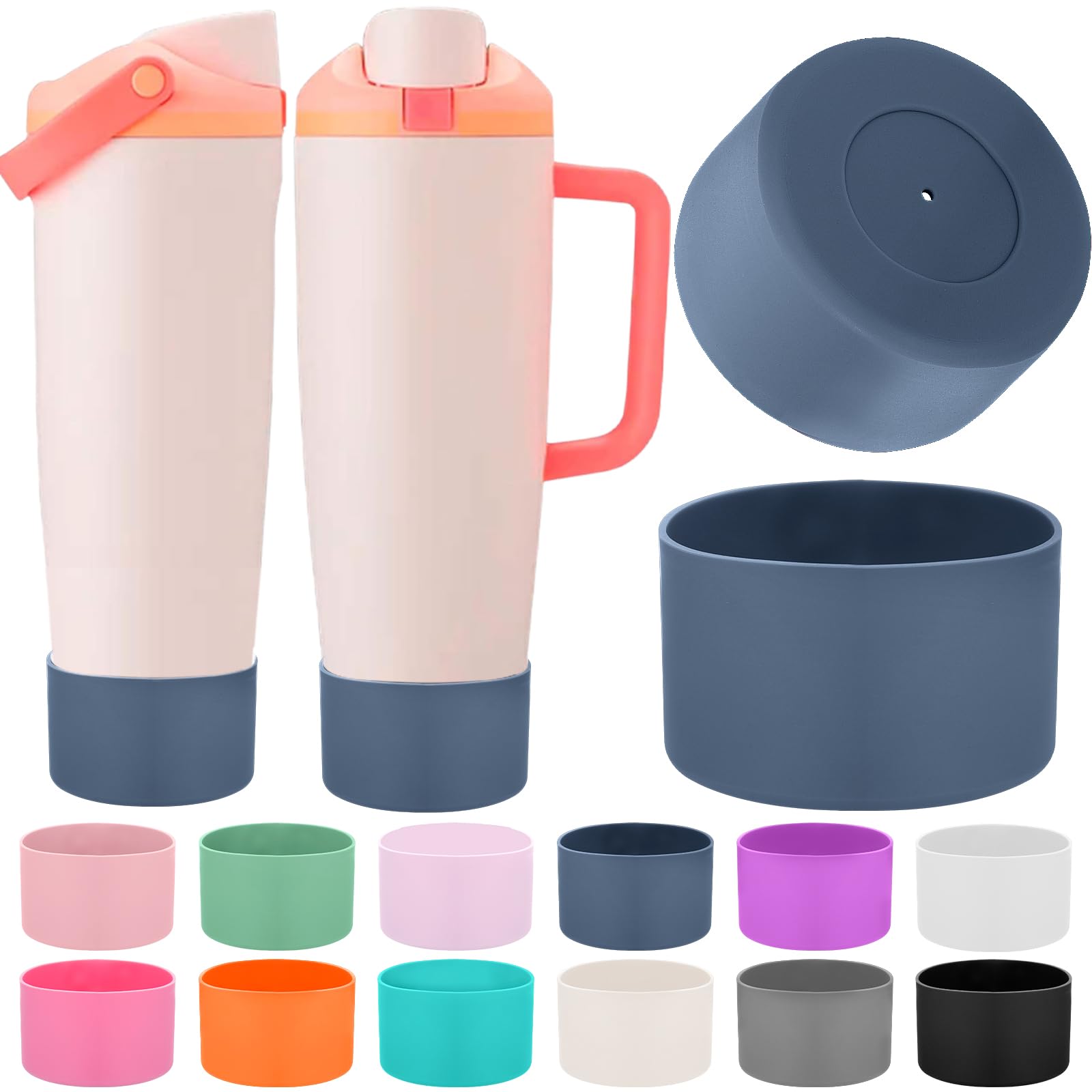 Mity rain 2PCS Protective Silicone Boots for Owala 30oz & 40oz FreeSip Sway Bottles & Tumblers - Accessories for owala, Enhances Stability & Prevents Scratches(Black Cherry)