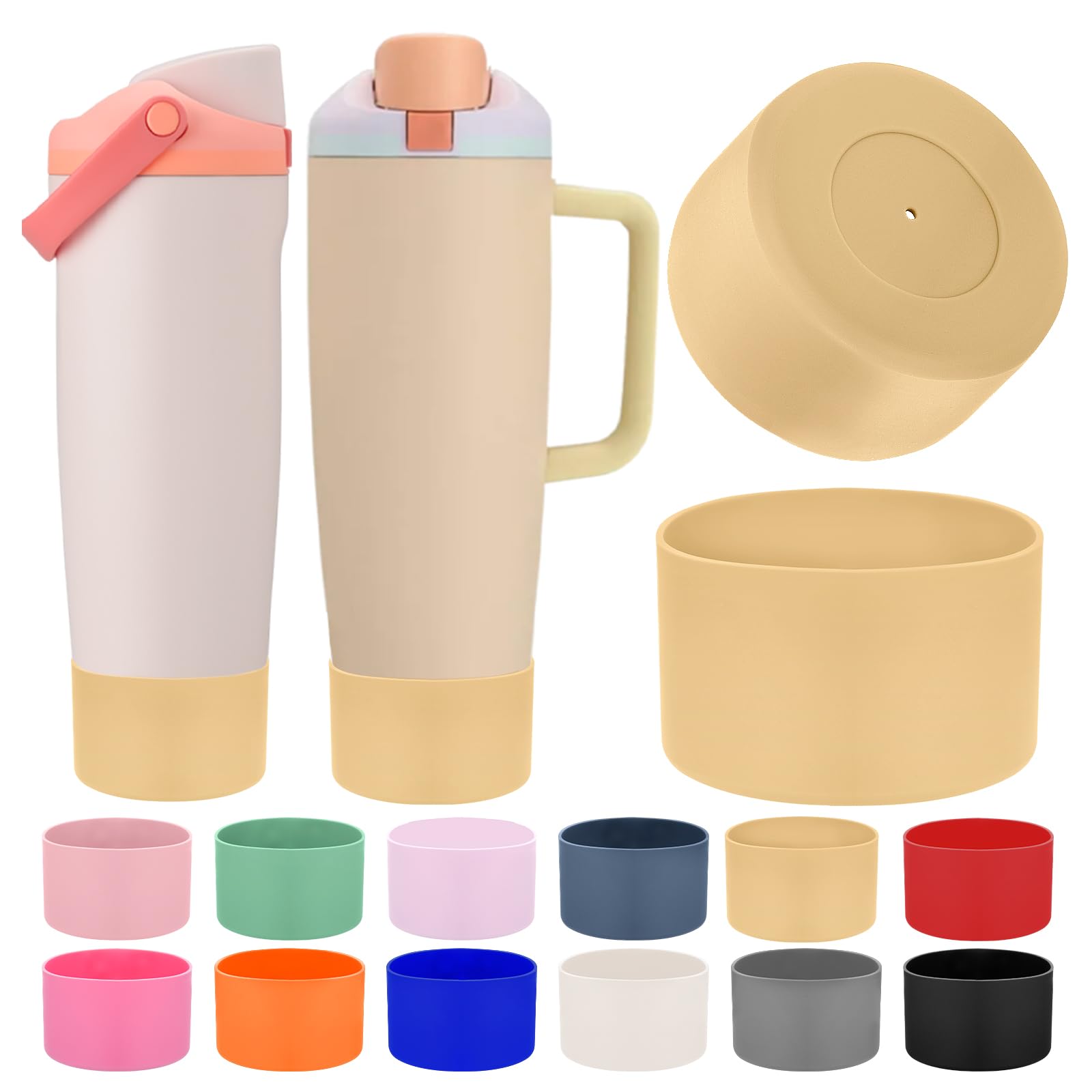 Mity rain 2PCS Protective Silicone Boots for Owala 30oz & 40oz FreeSip Sway Bottles & Tumblers - Accessories for owala, Enhances Stability & Prevents Scratches(Black Cherry)