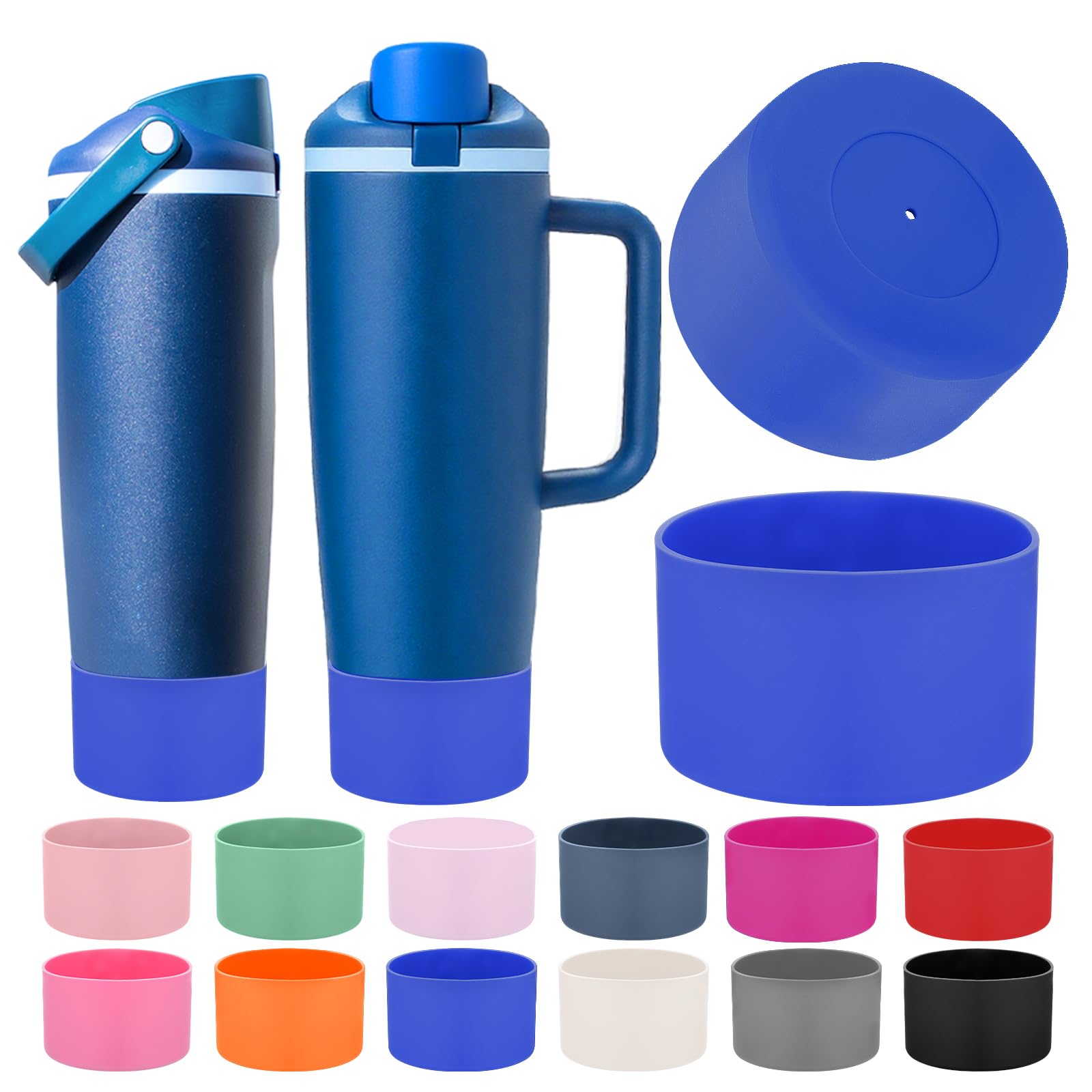 Mity rain 2PCS Protective Silicone Boots for Owala 30oz & 40oz FreeSip Sway Bottles & Tumblers - Accessories for owala, Enhances Stability & Prevents Scratches(Black Cherry)