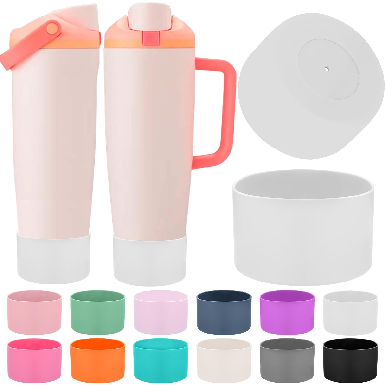 Mity rain 2PCS Protective Silicone Boots for Owala 30oz & 40oz FreeSip Sway Bottles & Tumblers - Accessories for owala, Enhances Stability & Prevents Scratches(Black Cherry)