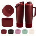 2PCS Silicone Boot for Black Cherry Owala 30oz & 40oz FreeSip Sway Bottles & Tumblers, Anti-Slip Protective Sleeve