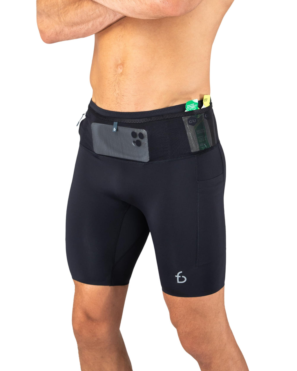 FlipBelt Men's Running Compression Shorts with Pockets - Secure Your Phone, Keys and Even Water Bottles - USA Small Business