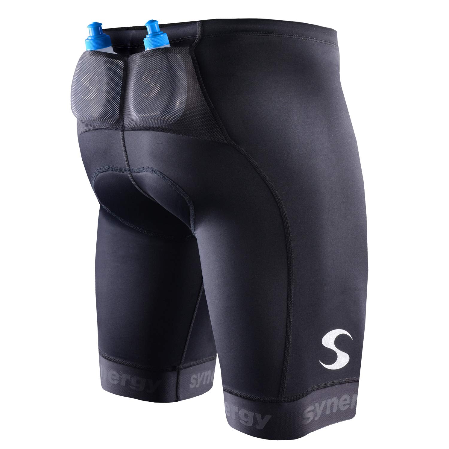 Synergy Men's Elite Tri Shorts with Mesh Pockets and Running Bottles
