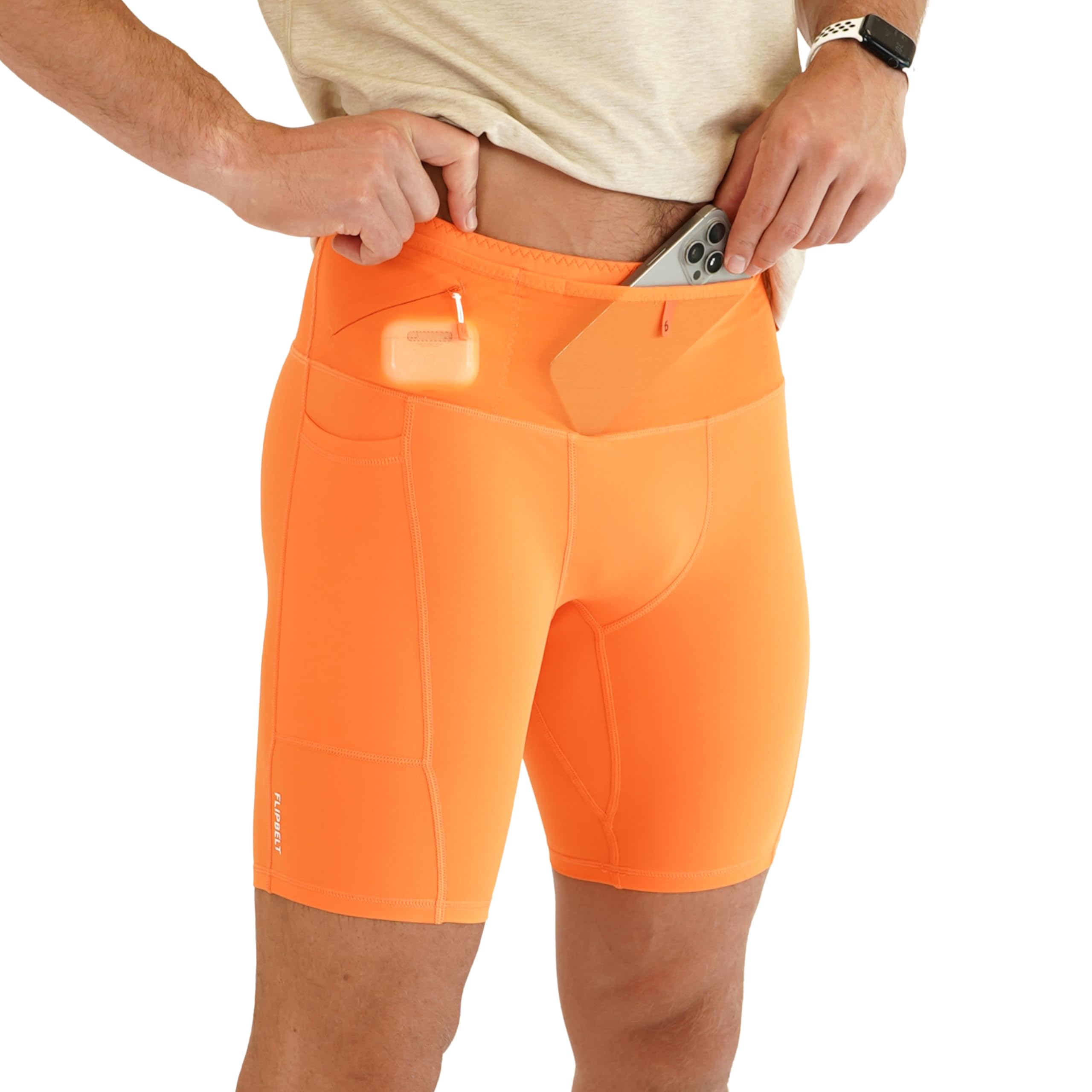 FlipBelt Men's Running Compression Shorts with Pockets - Secure Your Phone, Keys and Even Water Bottles - USA Small Business