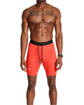 WOLACO Sprint Half Tight Compression Shorts with Phone Pocket for Men