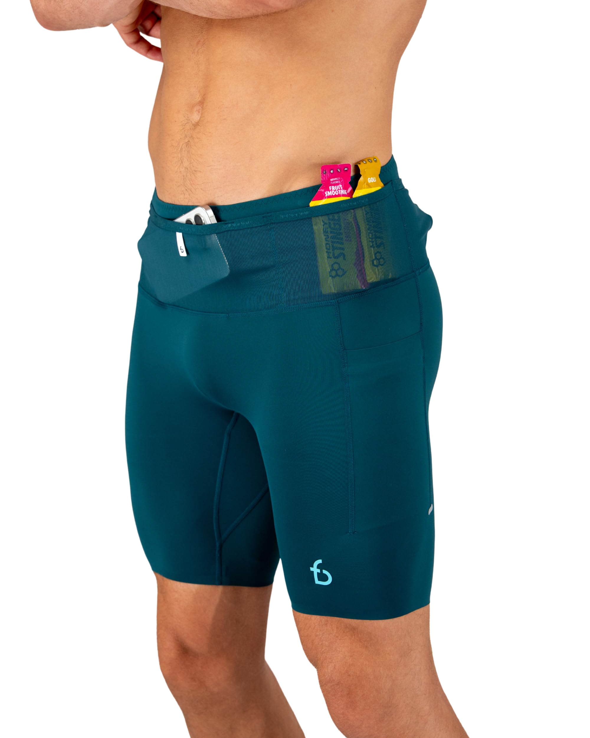 FlipBelt Men's Running Compression Shorts with Pockets - Secure Your Phone, Keys and Even Water Bottles - USA Small Business