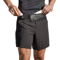 FlipBelt Black Athletic Running Shorts for Men, with Reflective Logo and Pockets, Integrated Air Belt Waistband, XS-XL
