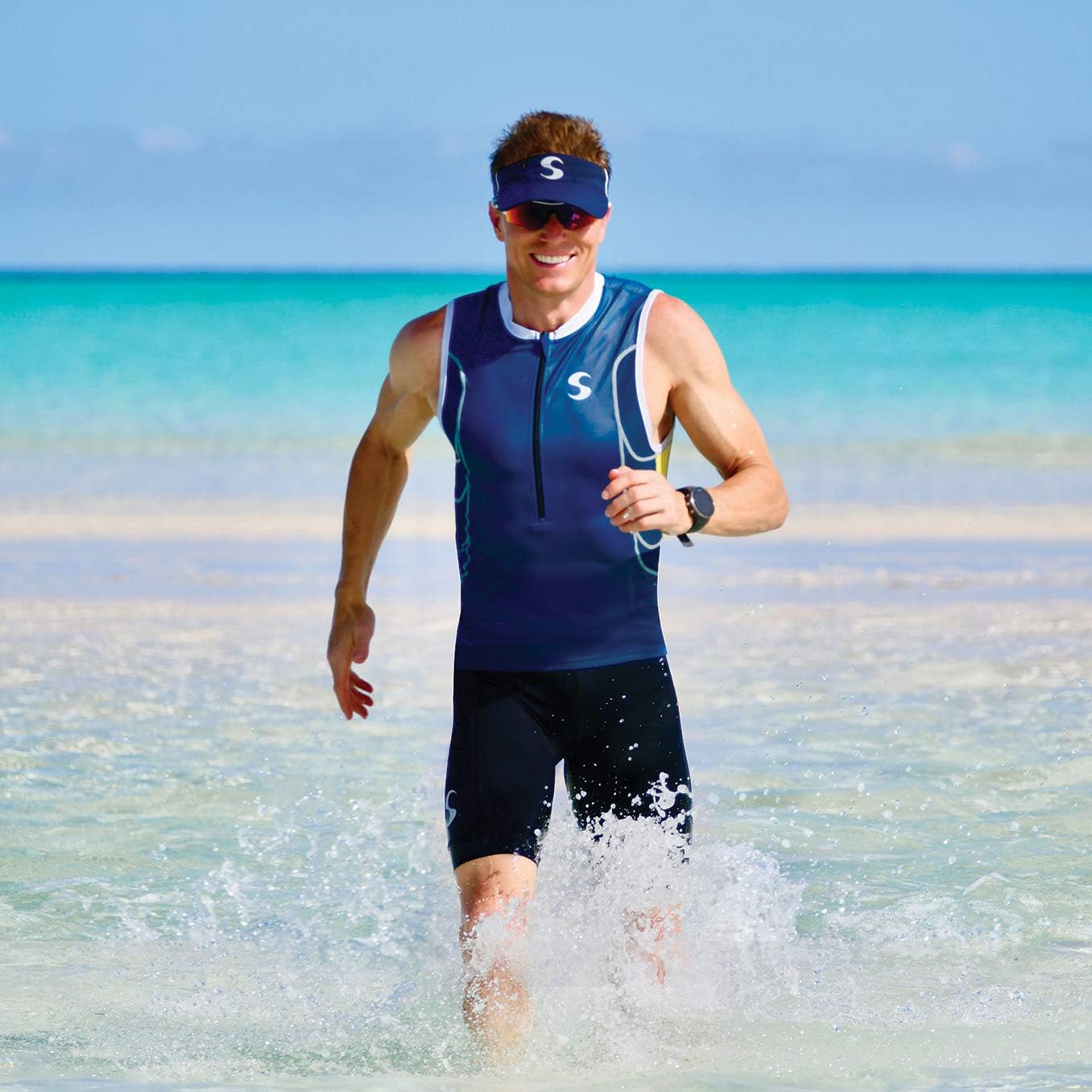 Synergy Men's Elite Tri Shorts with Mesh Pockets and Running Bottles