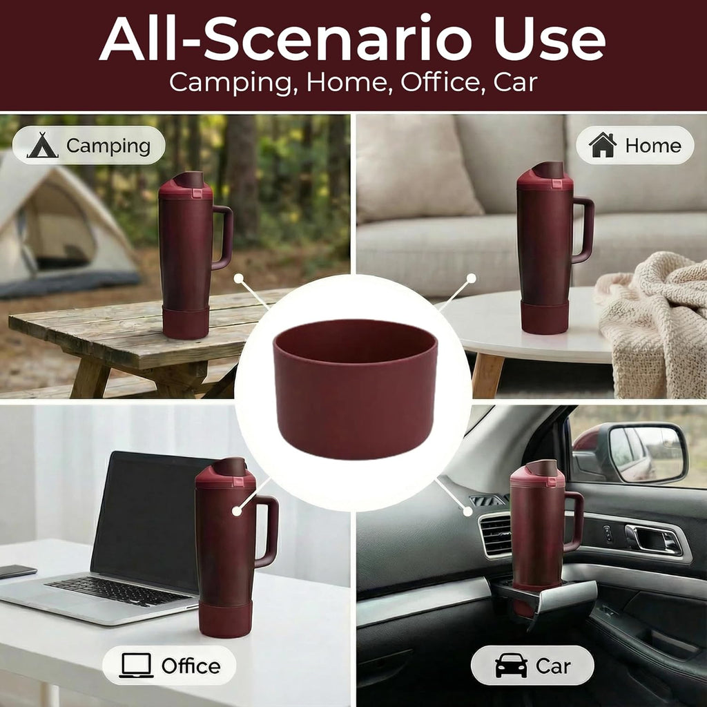 2PCS Silicone Boot for Black Cherry Owala 30oz & 40oz FreeSip Sway Bottles & Tumblers, Anti-Slip Protective Sleeve