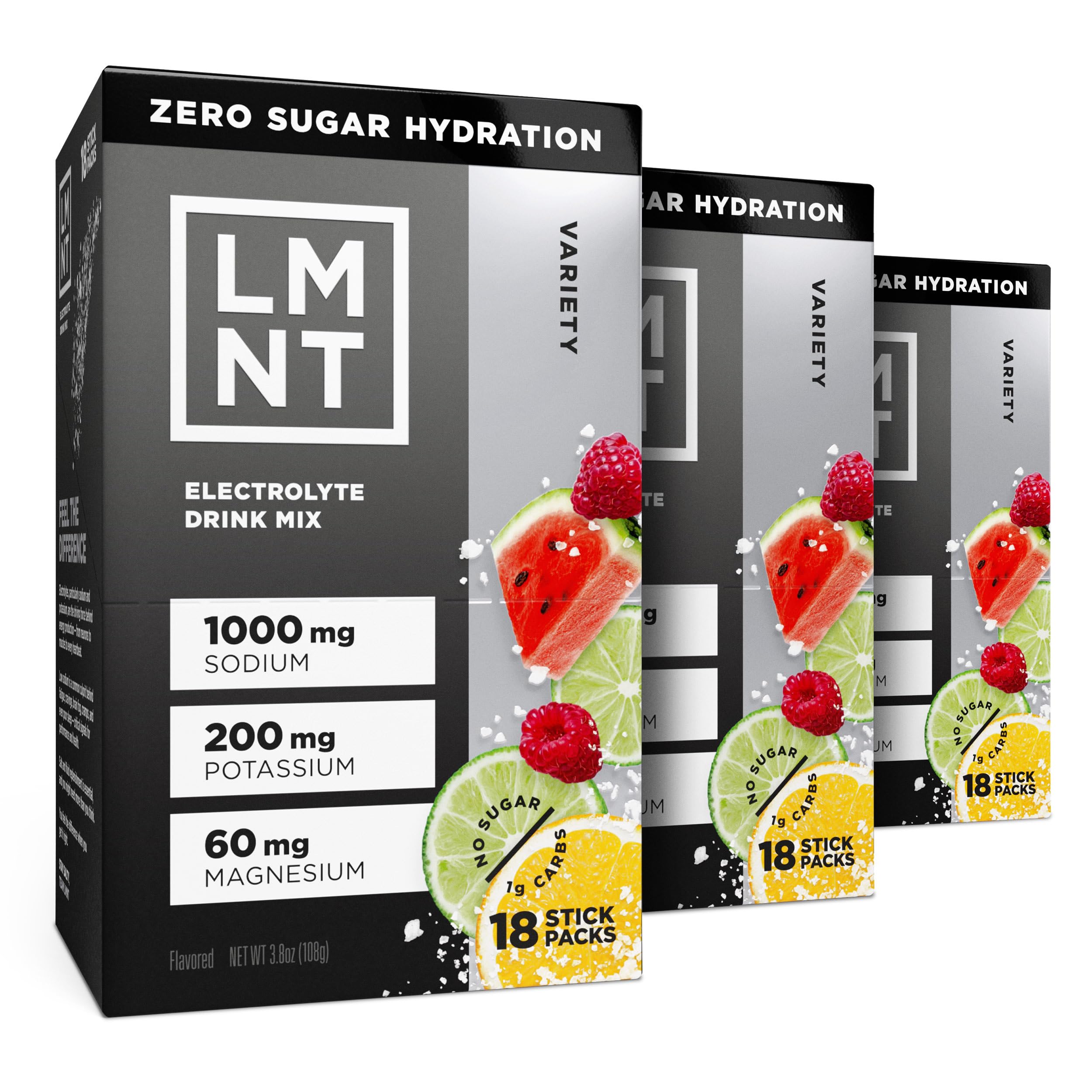 LMNT Zero Sugar Electrolytes - Variety Pack Bundle | Drink Mix | 36-Count
