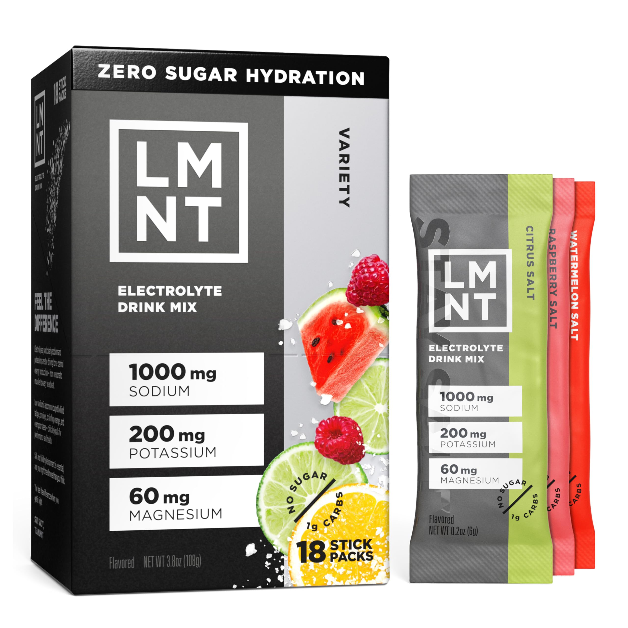 LMNT Zero Sugar Electrolytes - Variety Pack Bundle | Drink Mix | 36-Count