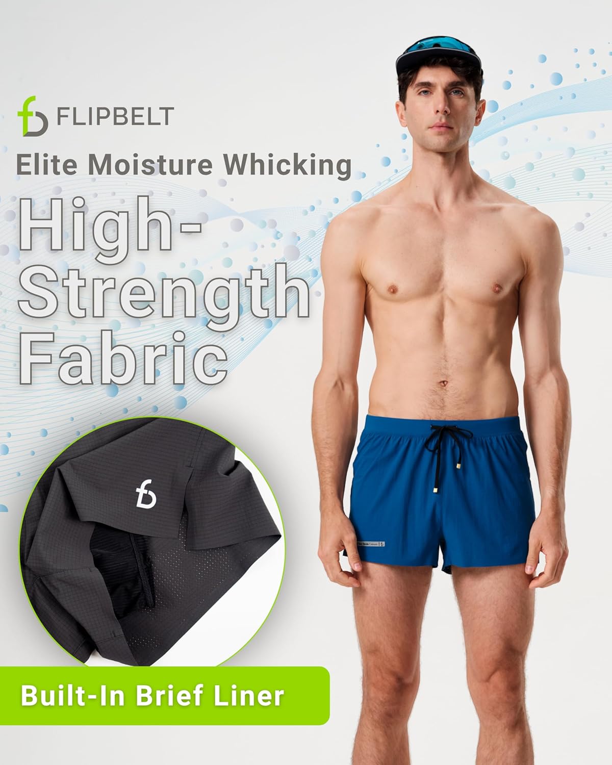 FlipBelt Black Athletic Elite Running Shorts for Men, Lightweight Moisture Wicking Exercise Shorts with Pockets, XS-XL