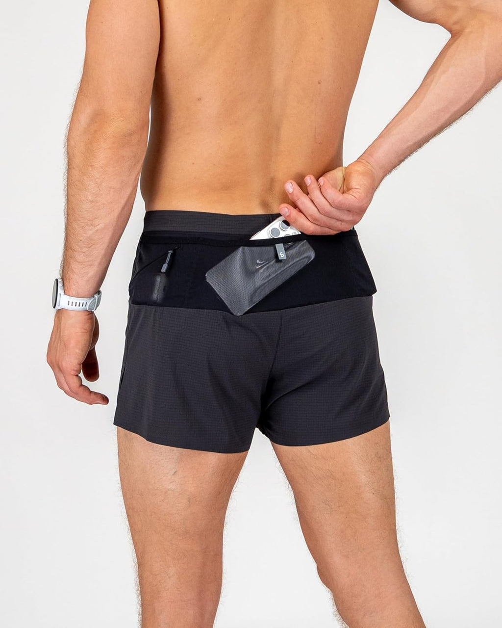 FlipBelt Black Athletic Elite Running Shorts for Men, Lightweight Moisture Wicking Exercise Shorts with Pockets, XS-XL