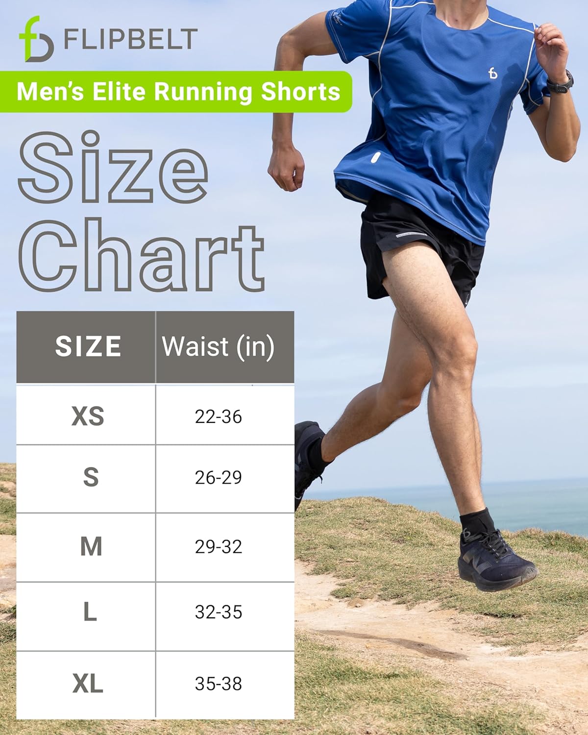 FlipBelt Black Athletic Elite Running Shorts for Men, Lightweight Moisture Wicking Exercise Shorts with Pockets, XS-XL