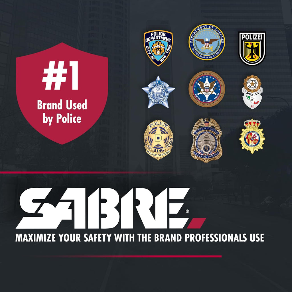 SABRE Runner Pepper Gel for Self Defense with Adjustable LED Hand Strap for Running, Always On or Flashing Light, Ambidextrous Fit, Max Strength 35 Bursts, Protect Against Multiple Threats, 0.67 fl oz